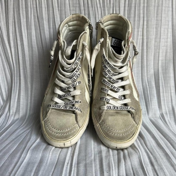 Golden Goose White & Pink Camo Slide Sneakers - Picture 2 of 7